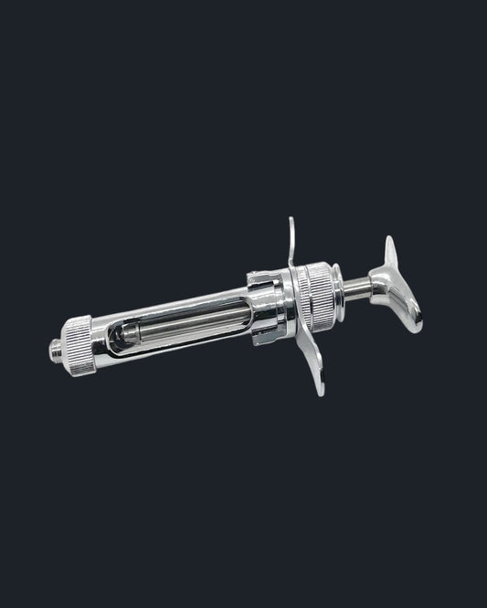 Chrome plated dental syringe